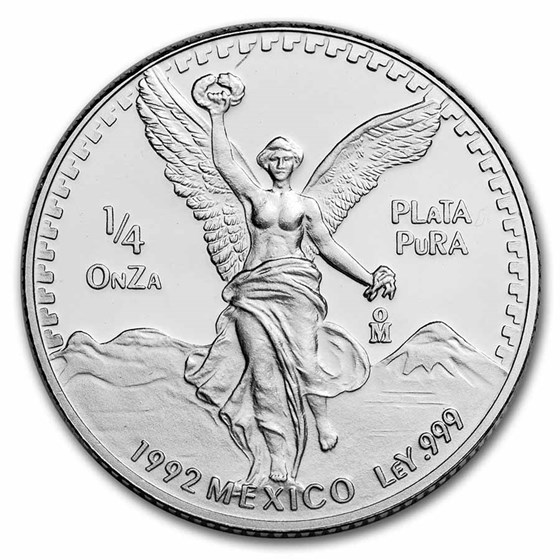 1992 Mexico 1/4 oz Silver Libertad Proof (In Capsule)