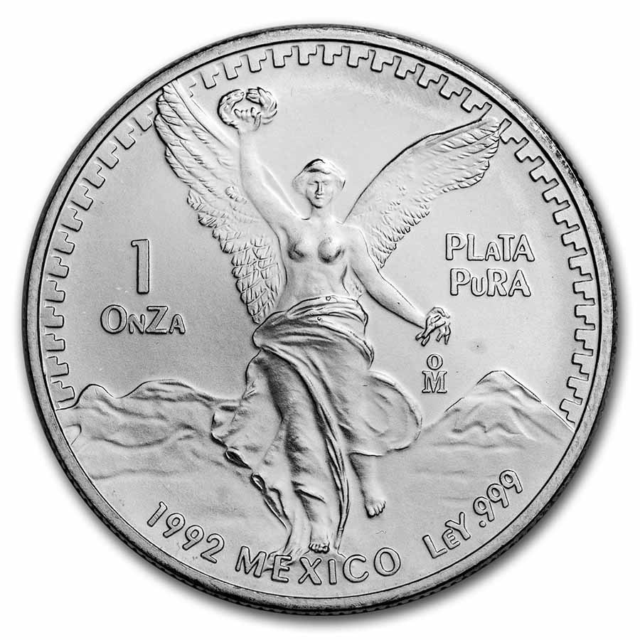 1992 Mexico 1 oz Silver Libertad BU (Abrasions)