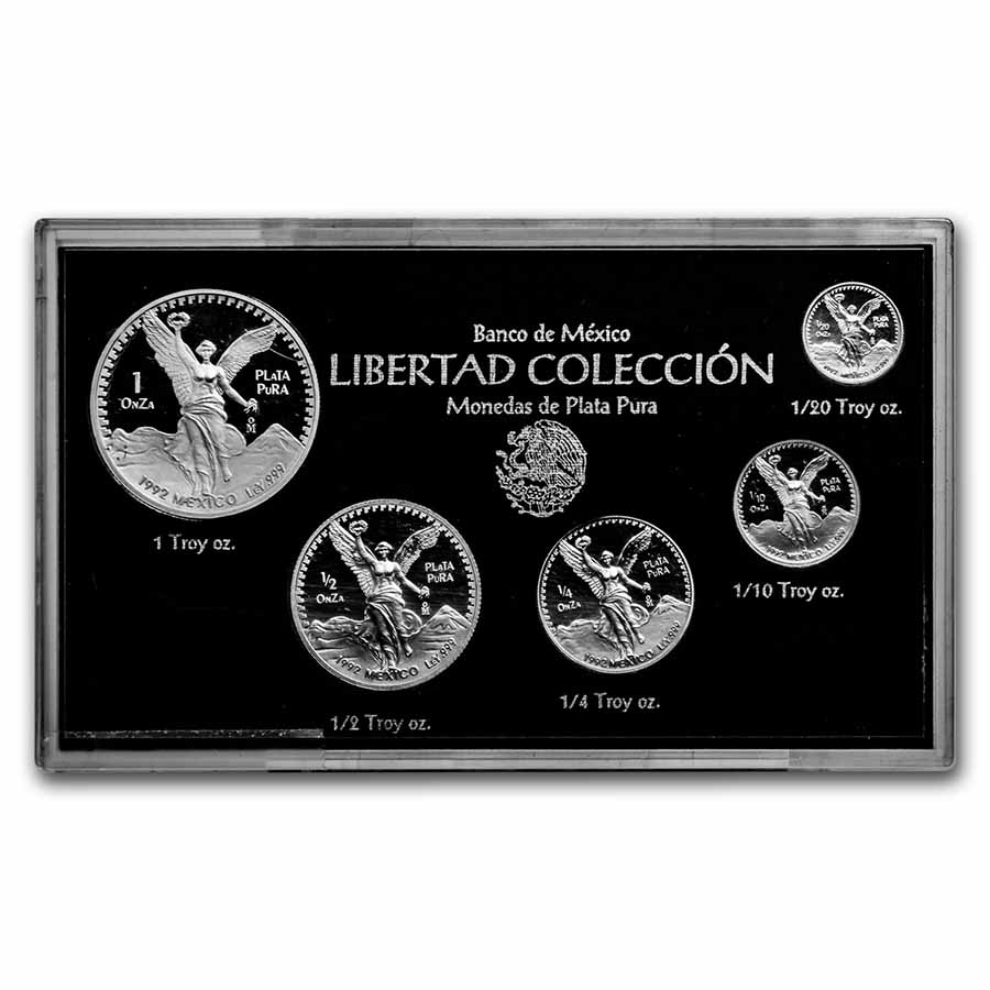 Buy 1992 Mexico 5-Coin Silver Libertad Proof Set (1.9 oz) | APMEX
