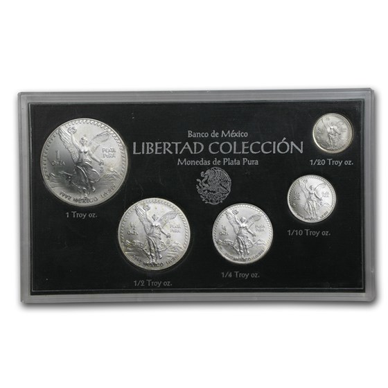 1992 Mexico 5-Coin Silver Libertad Set BU (1.9 oz) 1992 Mexico 5-Coin Silver Libertad Set BU (1.9 oz)