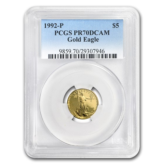 1992-P 1/10 oz Proof American Gold Eagle PR-70 PCGS 1992-P 1/10 oz Proof American Gold Eagle PR-70 PCGS