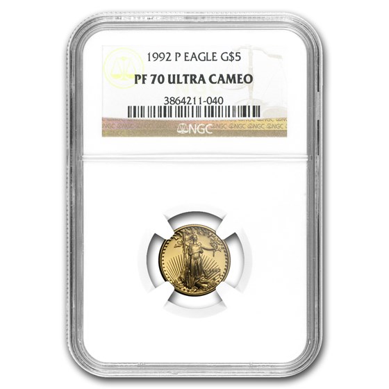 1992-P 1/10 oz Proof Gold American Eagle PF-70 NGC 1992-P 1/10 oz Proof Gold American Eagle PF-70 NGC