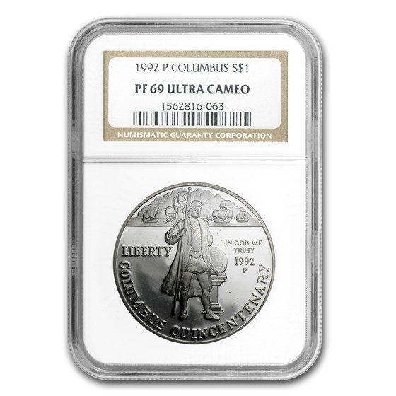 1992-P Columbus Quincentenary $1 Silver Commem PF-69 NGC 1992-P Columbus Quincentenary $1 Silver Commem PF-69 NGC