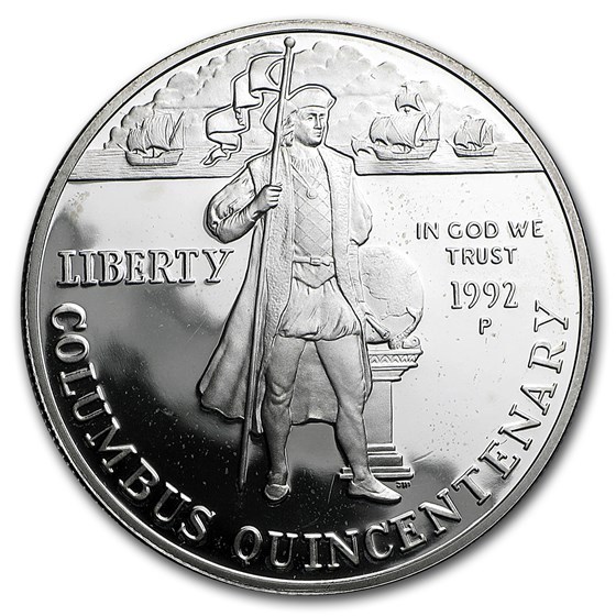 1992-P Columbus Quincentenary $1 Silver Commem Prf (w/Box & COA) 1992-P Columbus Quincentenary $1 Silver Commem Prf (w/Box & COA)