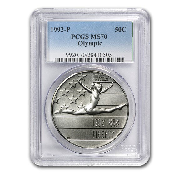 1992-P Olympic 1/2 Dollar Clad Commem MS-70 PCGS 1992-P Olympic 1/2 Dollar Clad Commem MS-70 PCGS