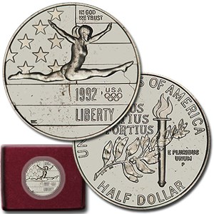1992-P Olympic Gymnast 1/2 Dollar Clad Commem BU (w/Box & COA) 1992-P Olympic Gymnast 1/2 Dollar Clad Commem BU (w/Box & COA)