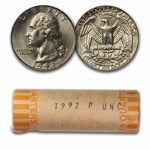 1992-P Washington Quarter 40-Coin Roll BU