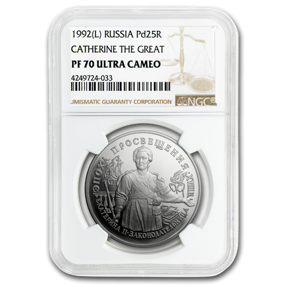 1992 Russia 1 oz Palladium Catherine The Great PF-70 NGC 1992 Russia 1 oz Palladium Catherine The Great PF-70 NGC