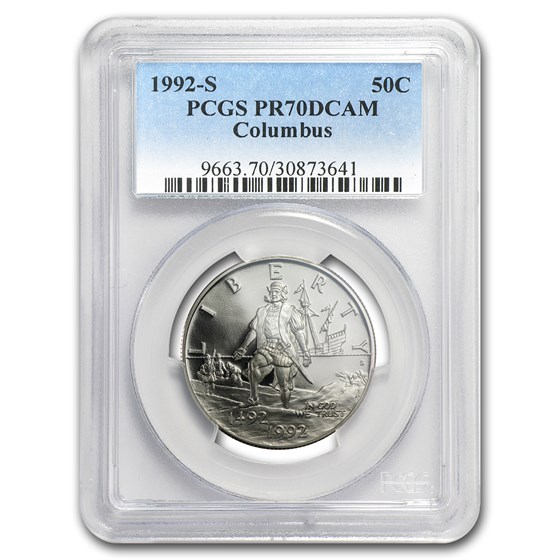 1992-S Columbus Quincentenary 1/2 Dollar Clad Commem PR-70 PCGS 1992-S Columbus Quincentenary 1/2 Dollar Clad Commem PR-70 PCGS