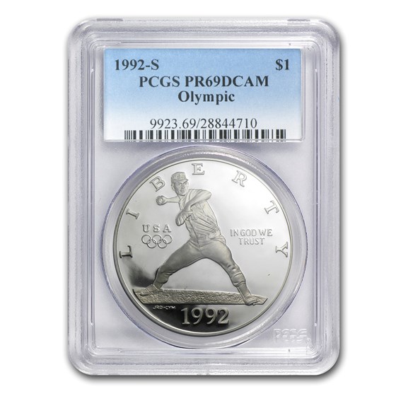 1992-S Olympic Baseball $1 Silver Commem PR-69 PCGS 1992-S Olympic Baseball $1 Silver Commem PR-69 PCGS