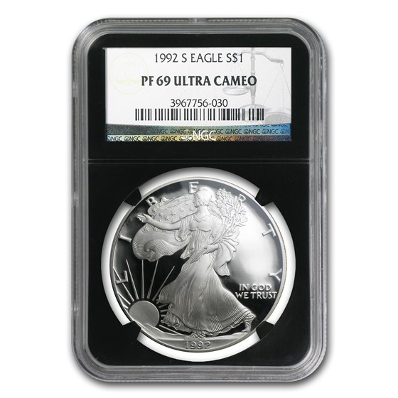 1992-S Proof American Silver Eagle PF-69 NGC (Retro Black Insert) 1992-S Proof American Silver Eagle PF-69 NGC (Retro Black Insert)