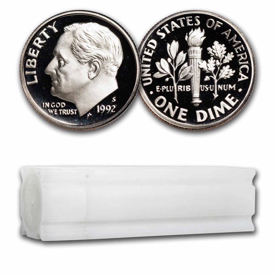 1992-S Roosevelt Dime 50-Coin Roll Proof