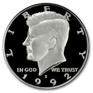 1992-S Silver Kennedy Half Dollar Gem Proof 1992-S Silver Kennedy Half Dollar Gem Proof