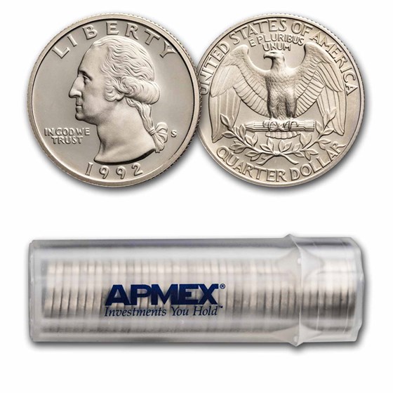 1992-S Washington Quarter 40-Coin Roll Proof 1992-S Washington Quarter 40-Coin Roll Proof