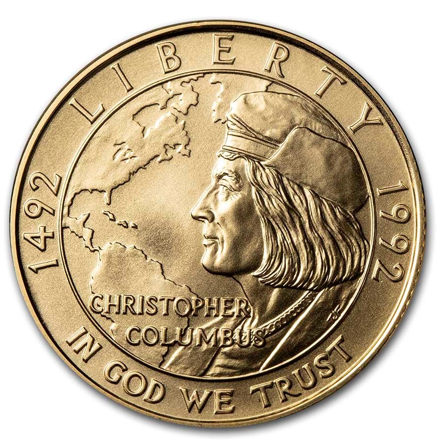 1992-W Gold $5 Commem Columbus Quincentenary BU (Capsule Only)