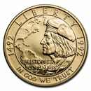 1992-W Gold $5 Commem Columbus Quincentenary BU (w/Box & COA)