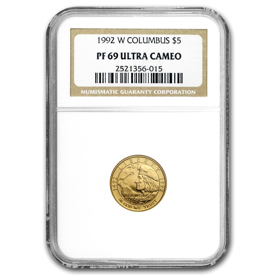 1992-W Gold $5 Commem Columbus Quincentenary PF-69 NGC