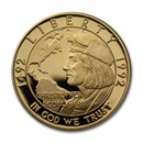 1992-W Gold $5 Commem Columbus Quincentenary Proof (Capsule Only)