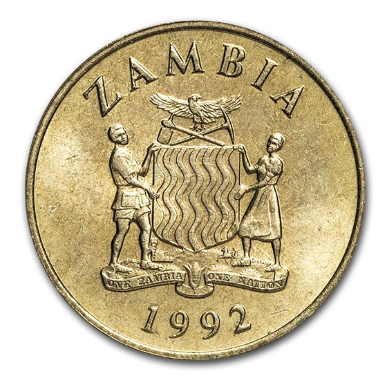 1992 Zambia 1 Kwacha National Arms/Two Falcons BU 1992 Zambia 1 Kwacha National Arms/Two Falcons BU