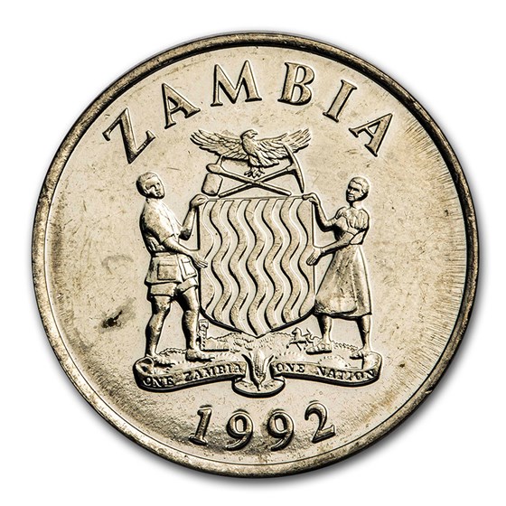 1992 Zambia 50 Ngwee Kafue Lechwe BU 1992 Zambia 50 Ngwee Kafue Lechwe BU
