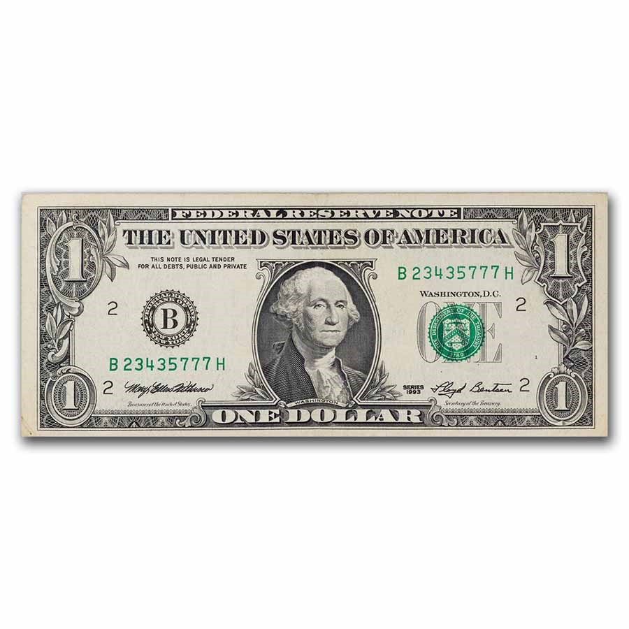 1993 $1.00 FRN VF/XF (Fr#1920) Web-Fed