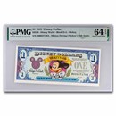 1993 $1.00 Mickey 65th, CU-64 EPQ PMG (DIS#30)