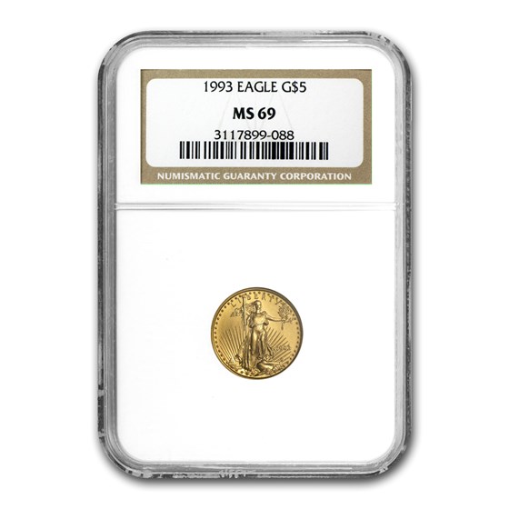 1993 1/10 oz American Gold Eagle MS-69 NGC 1993 1/10 oz American Gold Eagle MS-69 NGC