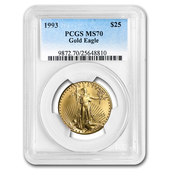 1993 1/2 oz American Gold Eagle MS-70 PCGS 1993 1/2 oz American Gold Eagle MS-70 PCGS