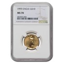 1993 1/4 oz American Gold Eagle MS-70 NGC