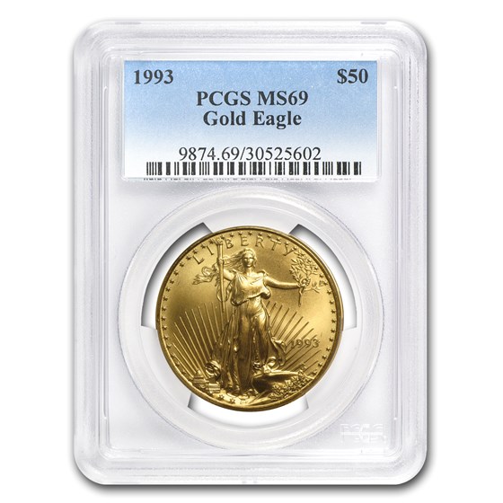 1993 1 oz American Gold Eagle MS-69 PCGS 1993 1 oz American Gold Eagle MS-69 PCGS