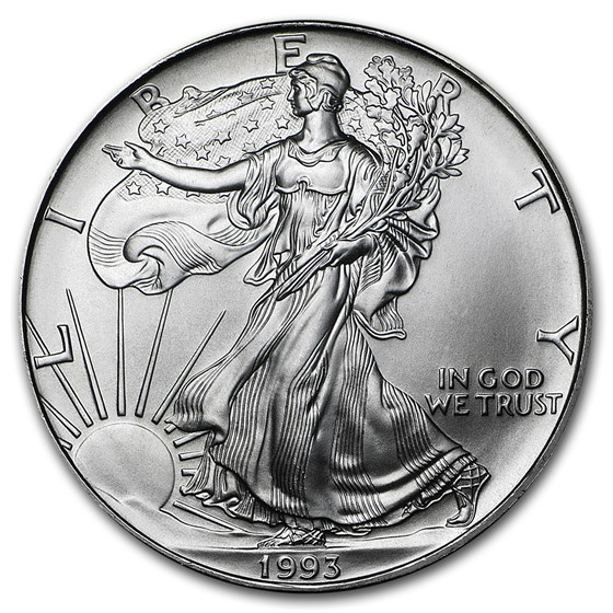 1993 1 oz Silver American Eagle BU 1993 1 oz Silver American Eagle BU