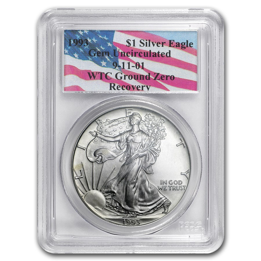 1993 American Silver Eagle Gem Unc PCGS (World Trade Center)