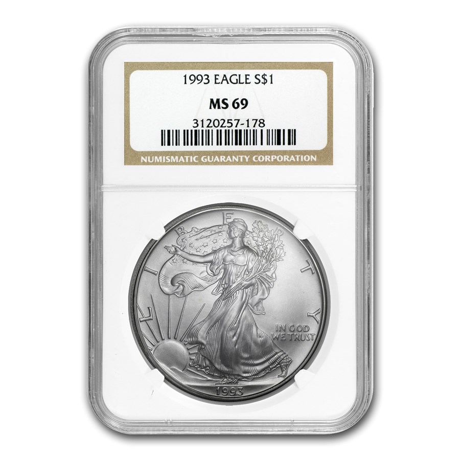1993 American Silver Eagle MS-69 NGC