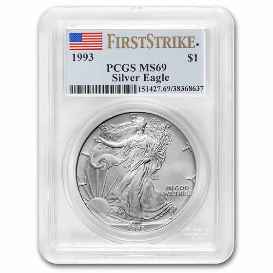 1993 American Silver Eagle MS-69 PCGS (FirstStrike®) 1993 American Silver Eagle MS-69 PCGS (FirstStrike®)