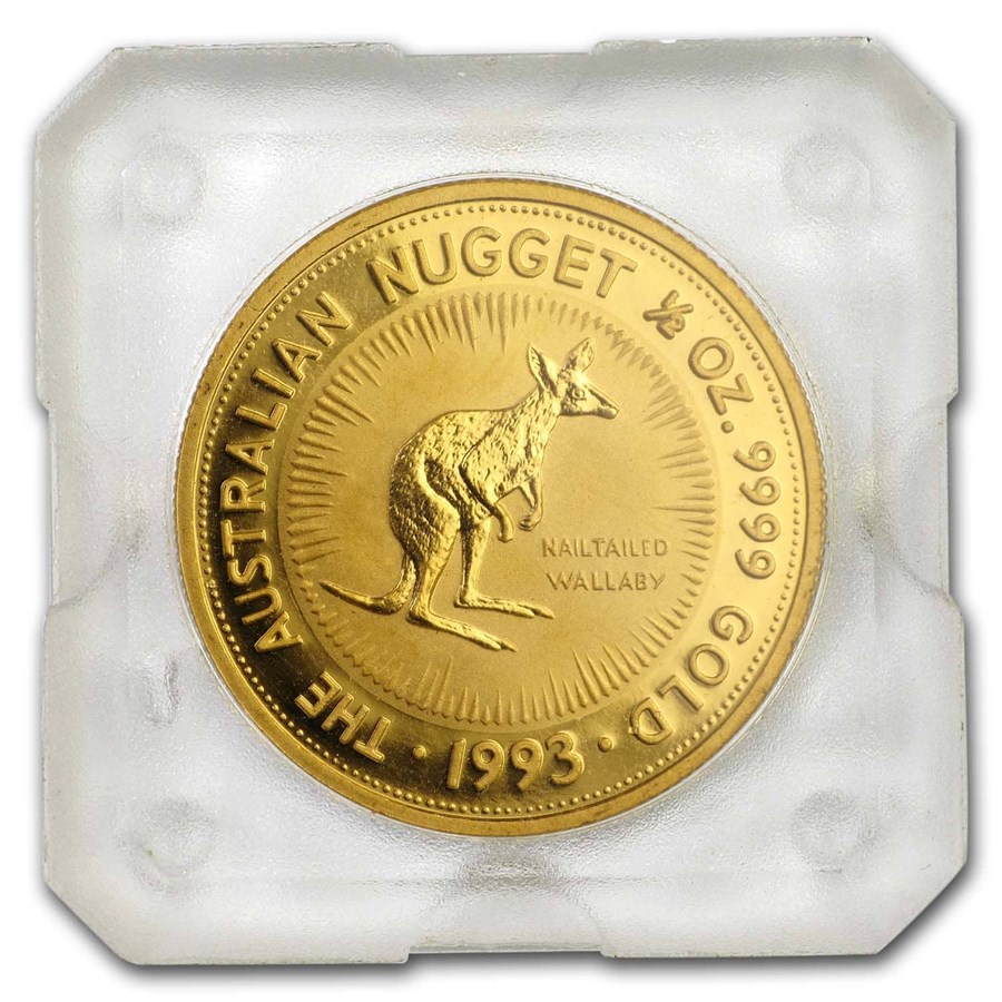 1993 Australia 1/2 oz Gold Kangaroo BU