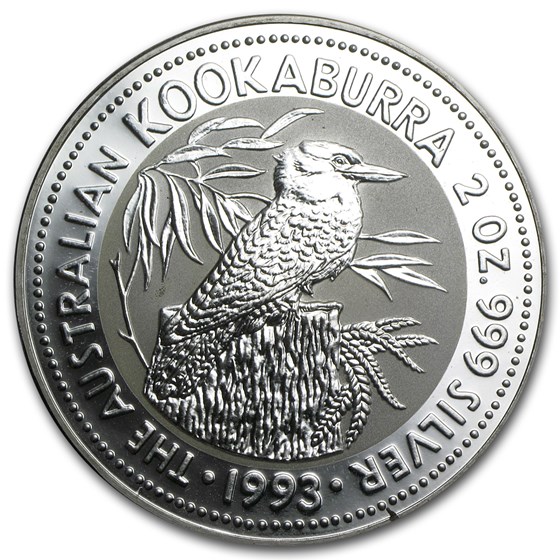 1993 Australia 2 oz Silver Kookaburra BU