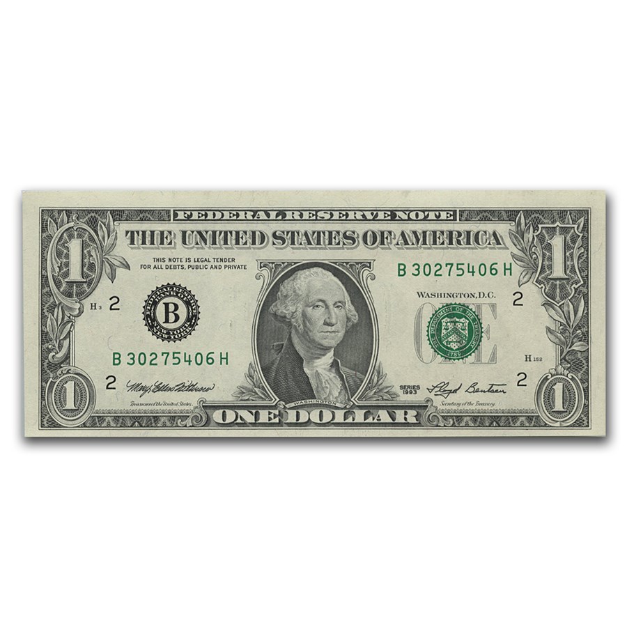 1993 (B-New York) $1.00 FRN CU (Fr#1918-B)