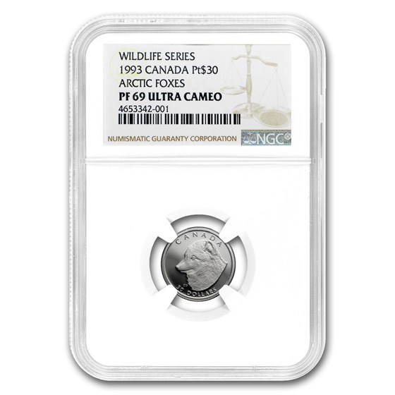 1993 Canada 1/10 oz Platinum Arctic Fox PF-69 NGC 1993 Canada 1/10 oz Platinum Arctic Fox PF-69 NGC