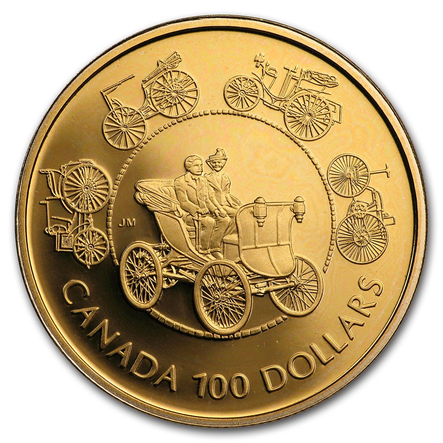 1993 Canada 1/4 oz Proof Gold $100 Horseless Carriage