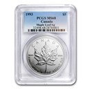 1993 Canada 1 oz Silver Maple Leaf MS-68 PCGS