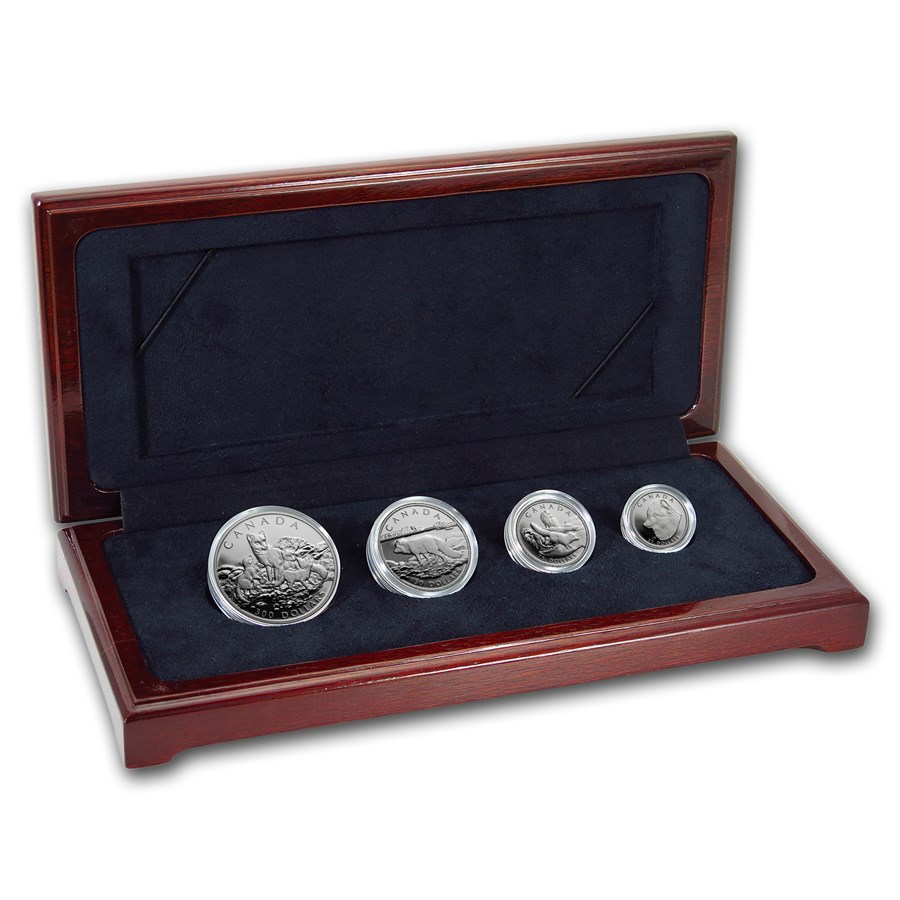 1993 Canada 4-Coin Proof Platinum Arctic Fox Set (w/Box & COA)