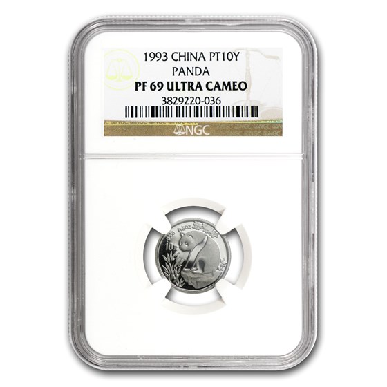 1993 China 1/10 oz Proof Platinum Panda PF-69 NGC 1993 China 1/10 oz Proof Platinum Panda PF-69 NGC