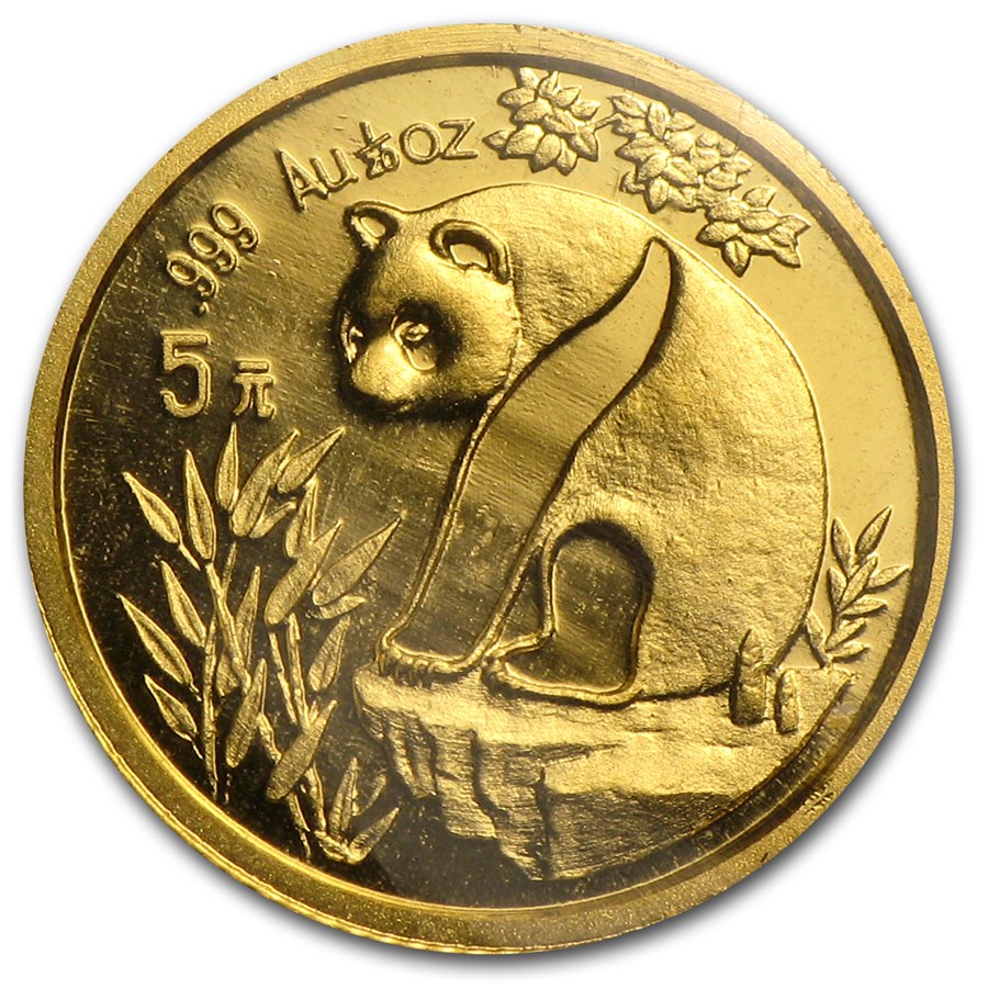 1993 China 1/20 oz Gold Panda Small Date BU (Sealed)