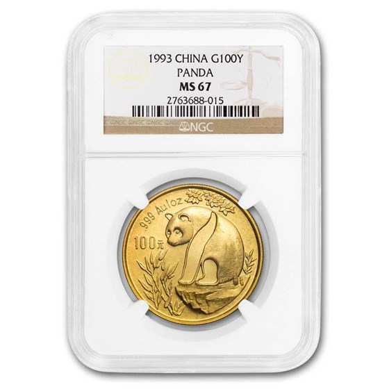 1993 China 1 oz Gold Panda MS-67 NGC 1993 China 1 oz Gold Panda MS-67 NGC