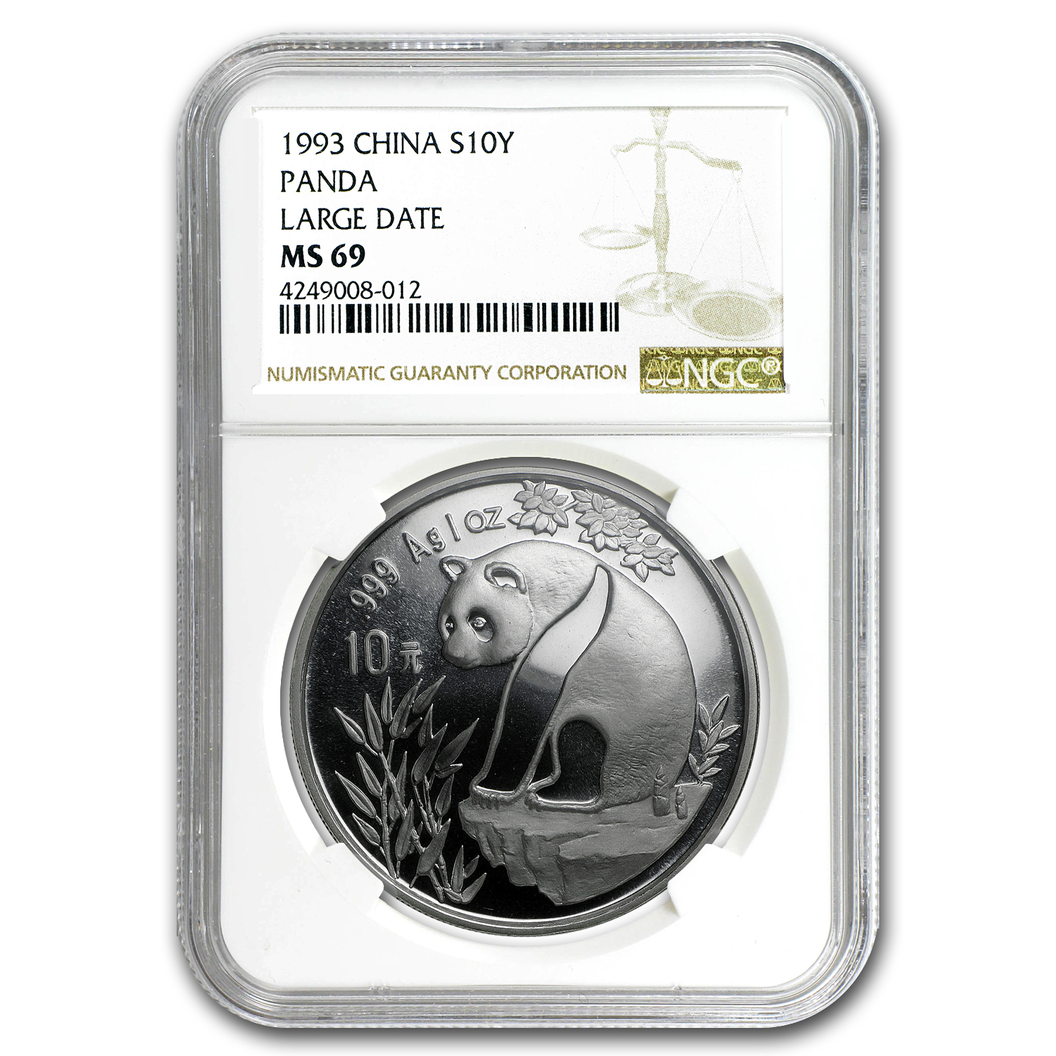 Buy 1993 China 1 oz Silver Panda MS-69 NGC (Large Date) | APMEX