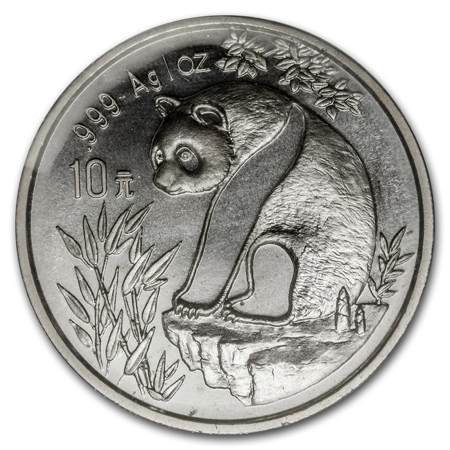 1993 China 1 oz Silver Panda Small Date BU (Sealed)