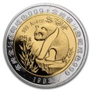 1993 China Bi-Metallic 1/4 oz Gold & 1/8 oz Silver Panda Proof