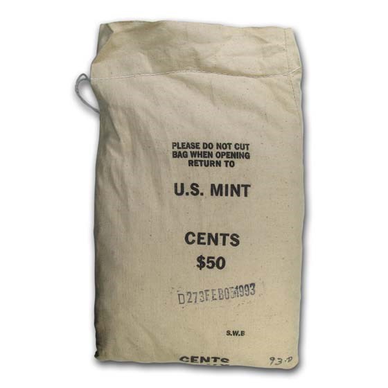 1993-D Lincoln Cent $50.00 Mint Sewn Bag (Sealed)