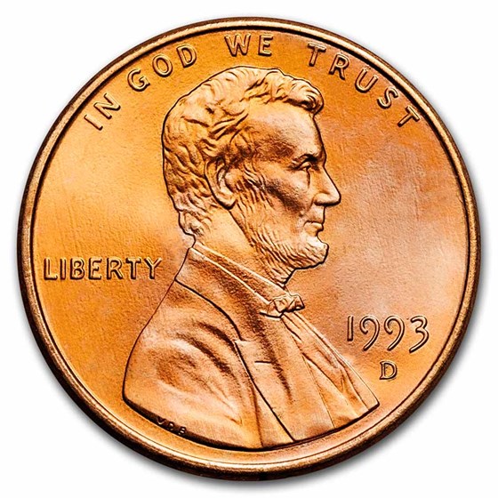 1993-D Lincoln Cent BU (Red) 1993-D Lincoln Cent BU (Red)