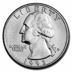 1993-D Washington Quarter 40-Coin Roll BU